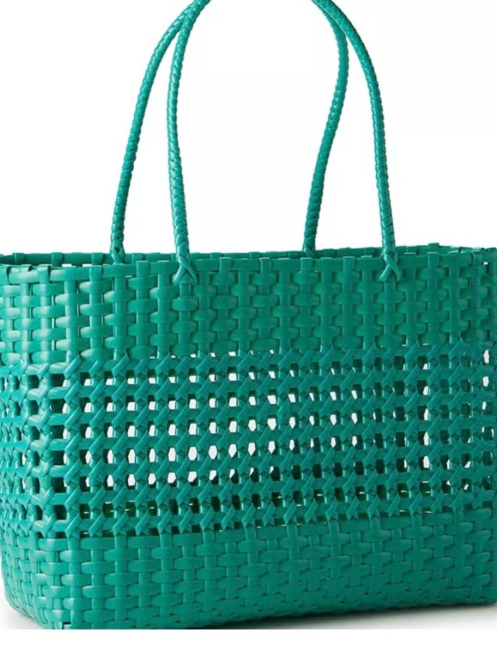crown & ivy Green Woven Beach Tote Bag - Picture 3 of 4